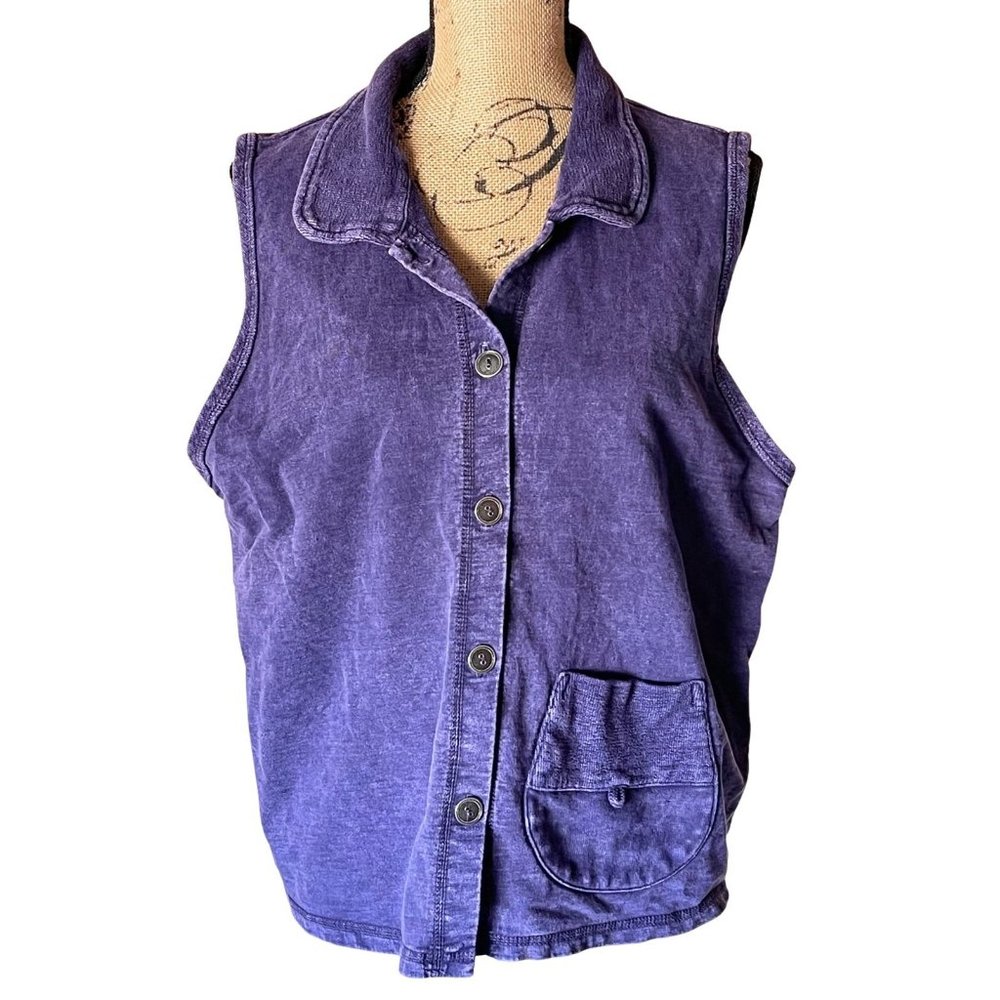 Focus 100% cotton purple vest, size Large